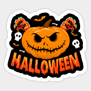 Halloween Scary Jack O'Lantern Sticker